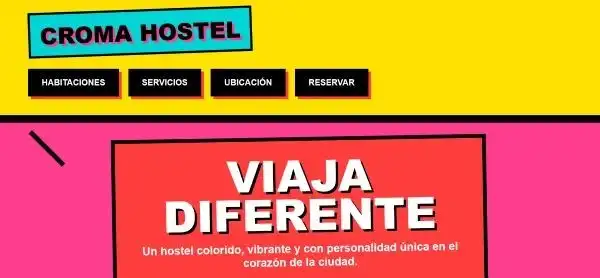 Diseño de página web disponible para hostel